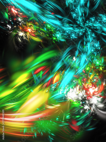 green abstract fractal background 3d rendering illustration © panzer25