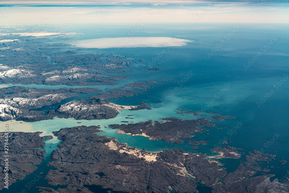 Greenland frozen mountains and glacier