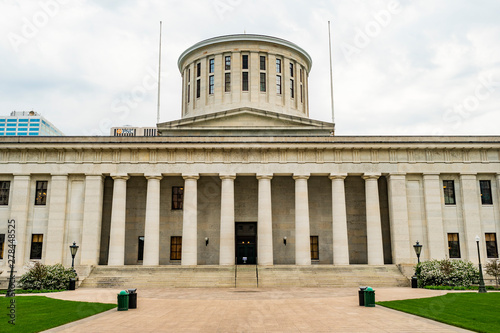 The Ohio Statehouse Horizontal Crop in the Downtown Urban Core of Columbus photo