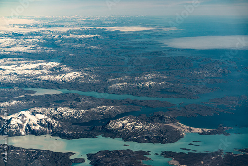 Greenland frozen mountains and glacier