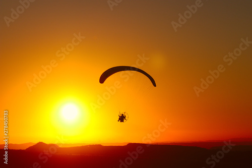 Flaying to Sunset on Paramotor - In Brazilian sky.