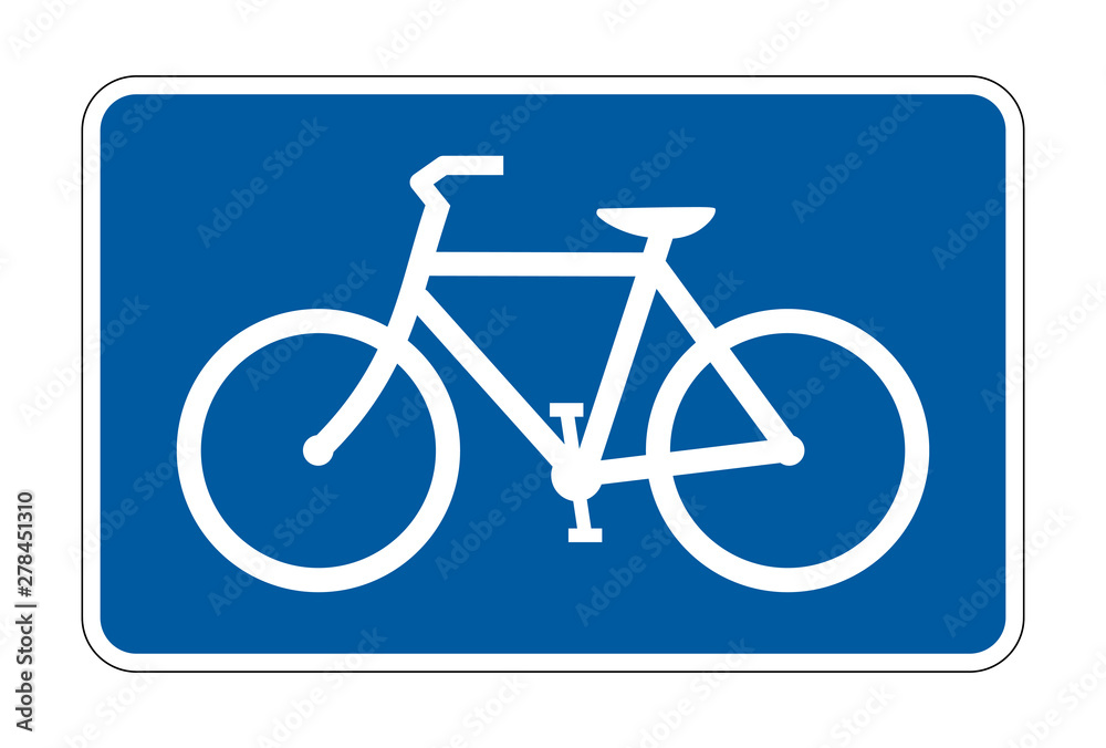 Blue bike street sign vector icon Blue bike street sign vector icon