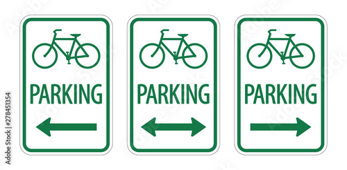 Green bike parking zone sign vector icon
