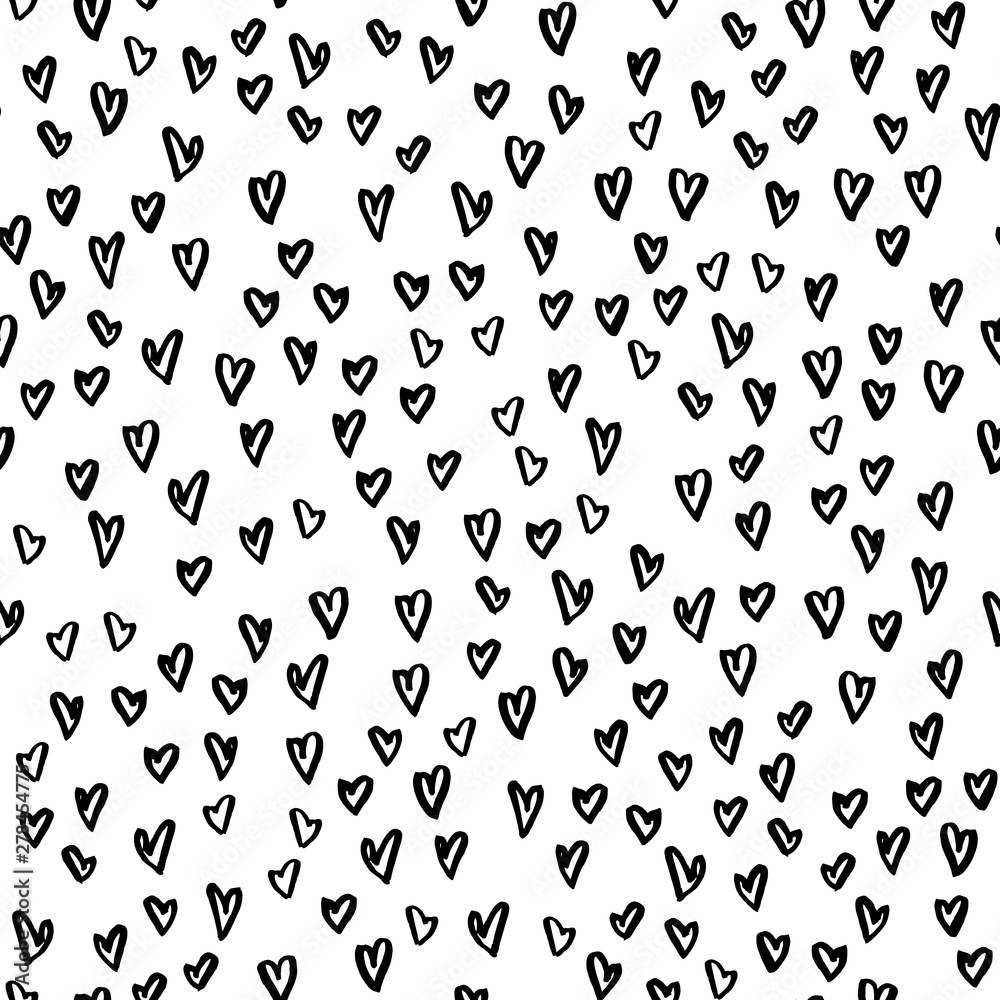 Vector seamless pattern. Many hearts. Background for Valentain day, love. For prints, invitation, wedding design, printing on fabric.