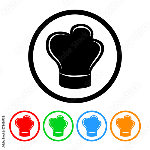 Chef hat icon vector chefs hat symbol with four color variations vector illustration isolated on a white background