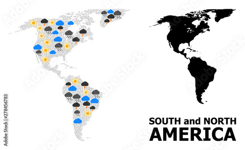 Climate Collage Map of South and North America