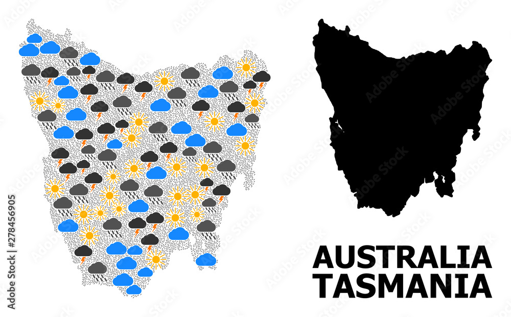 Weather Pattern Map of Tasmania Island