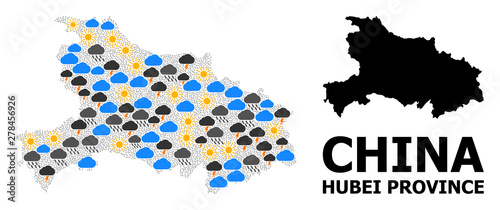 Climate Collage Map of Hubei Province