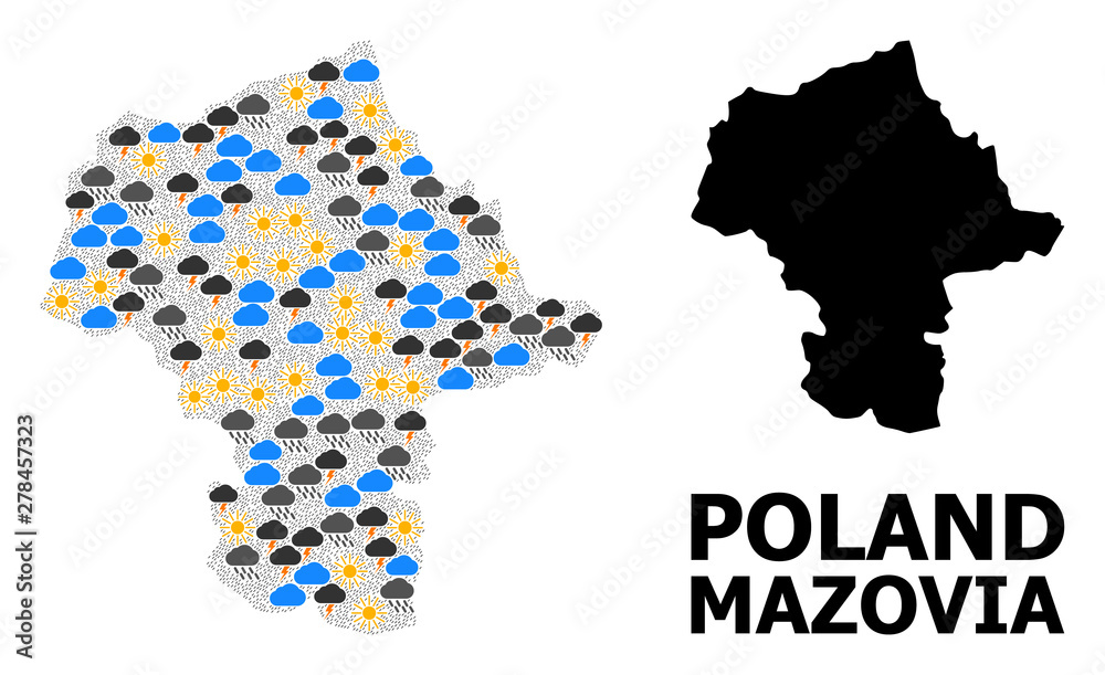 Obraz premium Climate Pattern Map of Mazovia Province