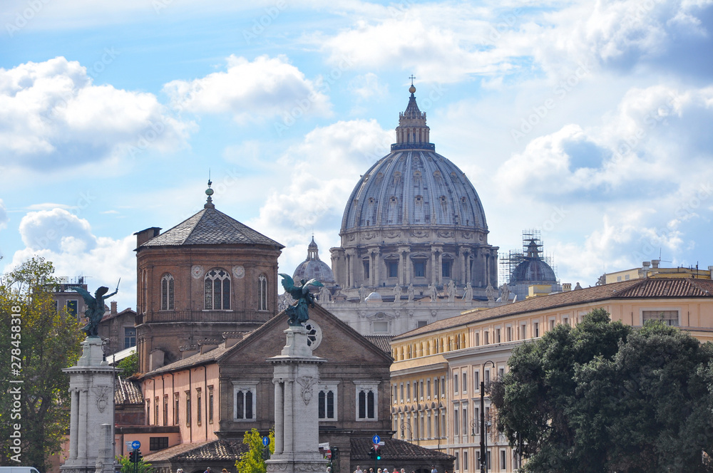 Vatican City Dome and Rome Italy Skyline