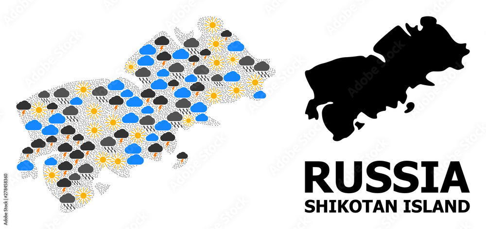 Climate Collage Map of Shikotan Island