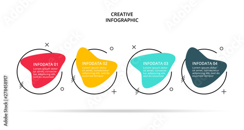 Creative concept for infographic with 4 steps, options, parts or processes. Business data visualization. Vector business template for timeline presentation.