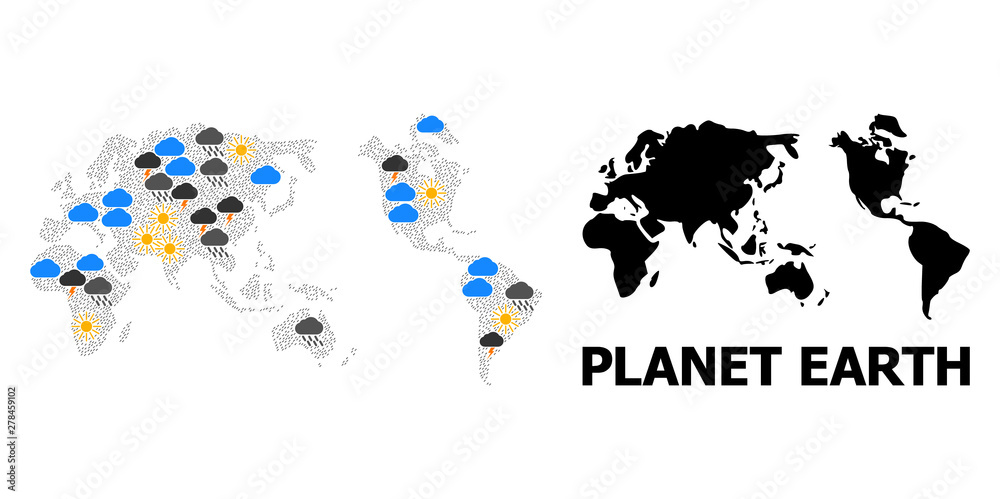 Obraz premium Weather Pattern Map of Earth