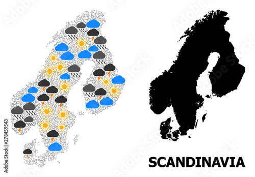 Weather Mosaic Map of Scandinavia