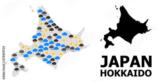 Climate Collage Map of Hokkaido Island