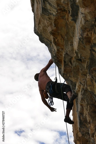 climbing on the rock