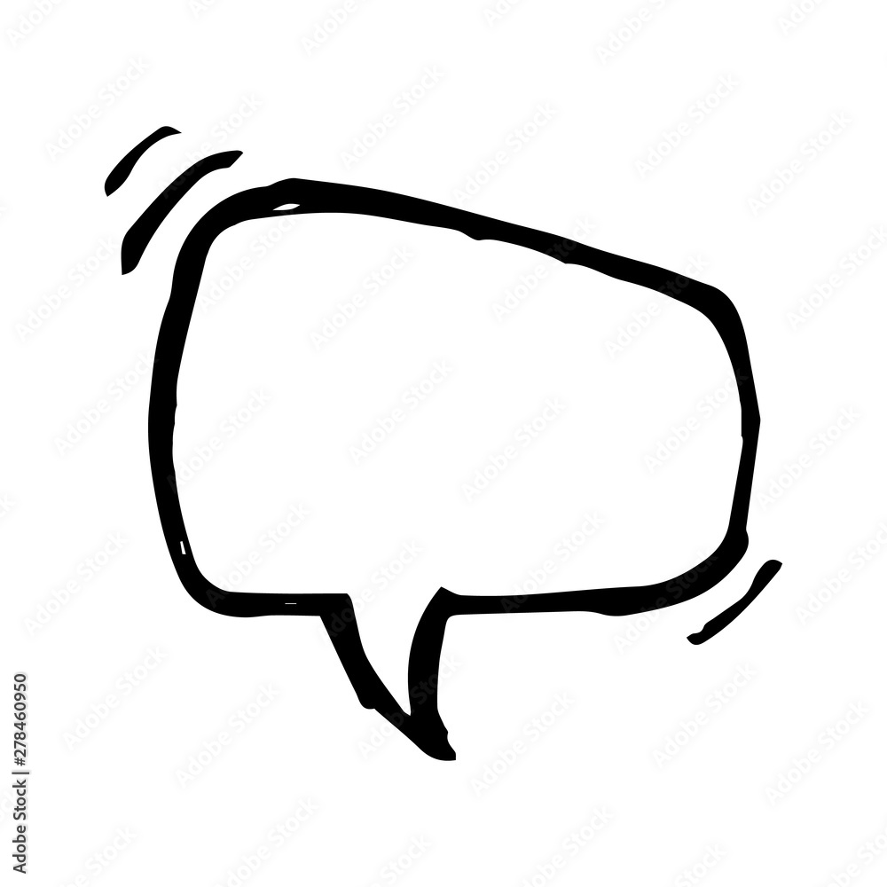 Naklejka premium Hand drawn blank Speech Bubble