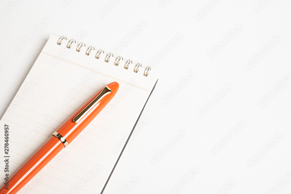 Orange Fountain Pen with Spiral-Bound Notebook Orange Fountain Pen with Spiral-Bound Notebook