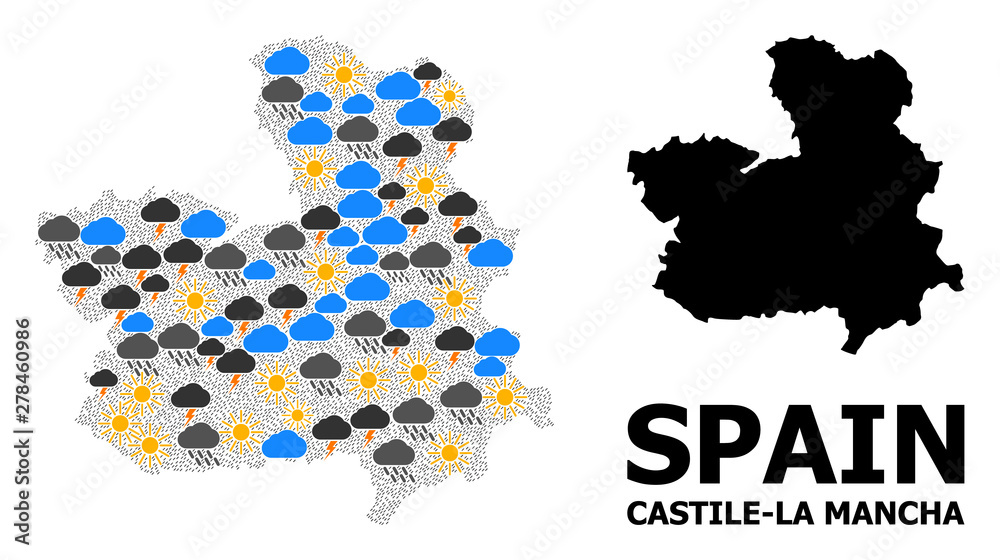 Climate Collage Map of Castile-La Mancha Province Climate Collage Map of Castile-La Mancha Province