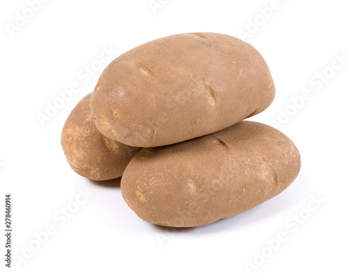 Russet Potatoes Isolated on White Background