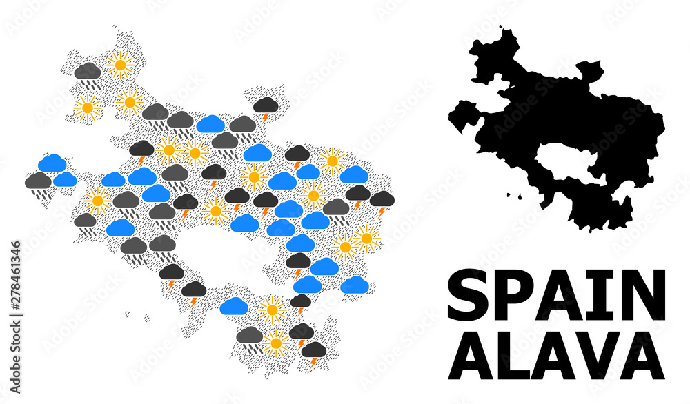 Weather Collage Map of Alava Province