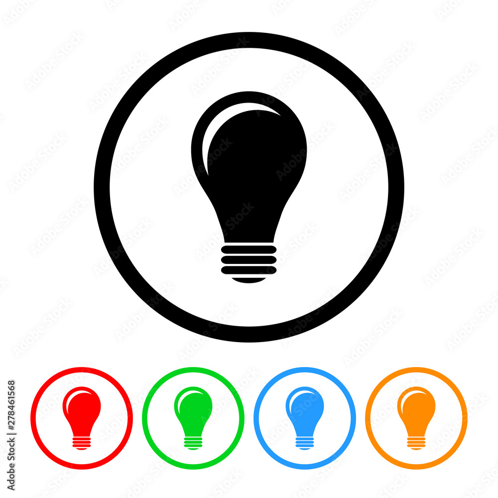 Light bulb icon vector lightbulb illustration design element with four color variations Light bulb icon vector lightbulb illustration design element with four color variations