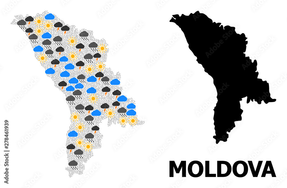 Climate Collage Map of Moldova
