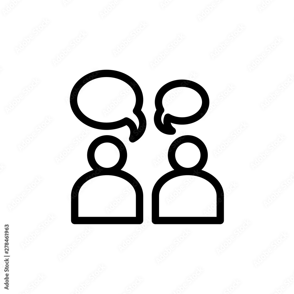 flat editable line people talk icon symbol sign, logo template, vector, eps 10 flat editable line people talk icon symbol sign, logo template, vector, eps 10