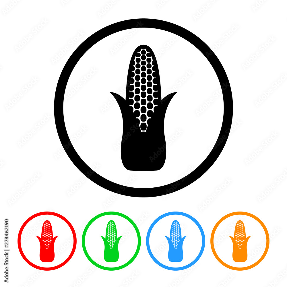 Corn icon vector corn on the cob illustration design element with four color variations Corn icon vector corn on the cob illustration design element with four color variations