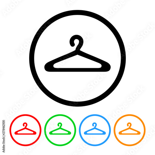 Clothes hanger icon vector clothing hanger illustration design element with four color variations