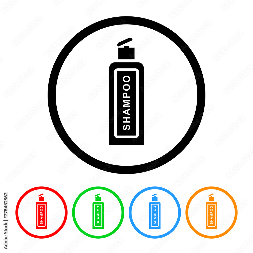Shampoo bottle icon vector shampoo illustration bathroom design element with four color variations Shampoo bottle icon vector shampoo illustration bathroom design element with four color variations