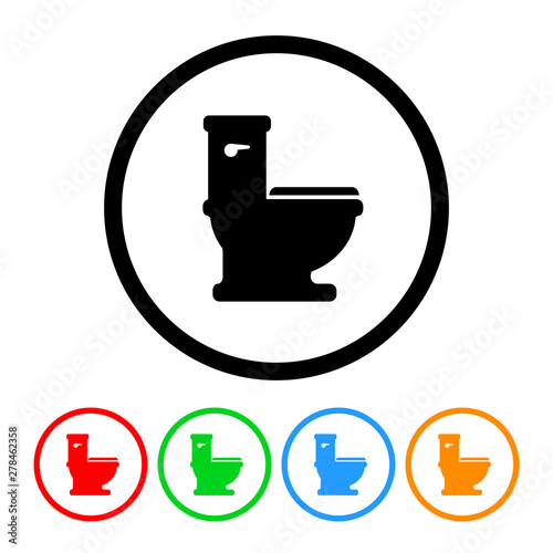Toilet icon vector potty illustration restroom bathroom sign symbol design element with four color variations