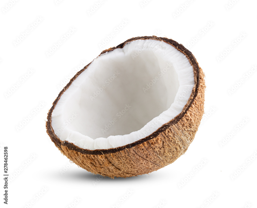 Coconut pieces isolated on a white background. full depth of field Coconut pieces isolated on a white background. full depth of field