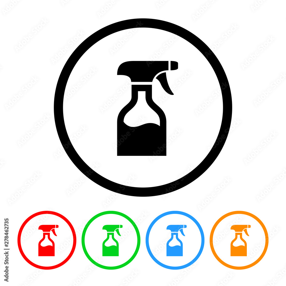 Spray bottle icon vector spray bottle illustration design element with four  color variations Stock Vector | Adobe Stock