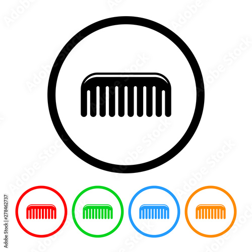 hair comb icon vector comb illustration design element with four color variations