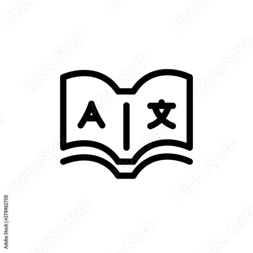 flat line translate, bilingual icon symbol sign, logo template, vector, eps 10
