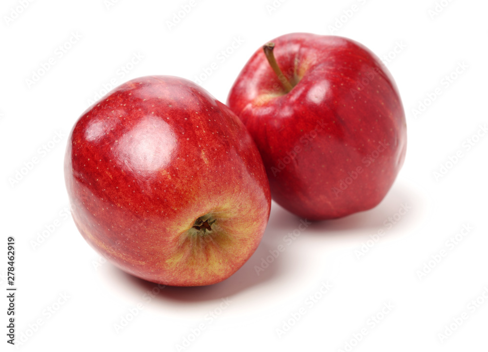 Red apples isolated on white background