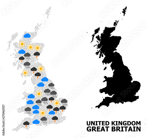 Weather Collage Map of Great Britain