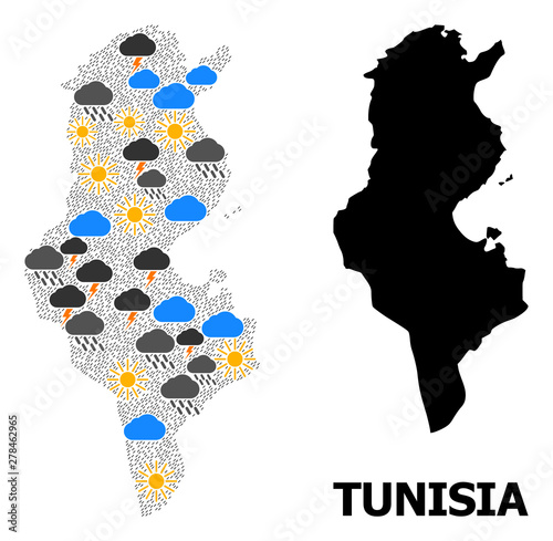 Weather Collage Map of Tunisia
