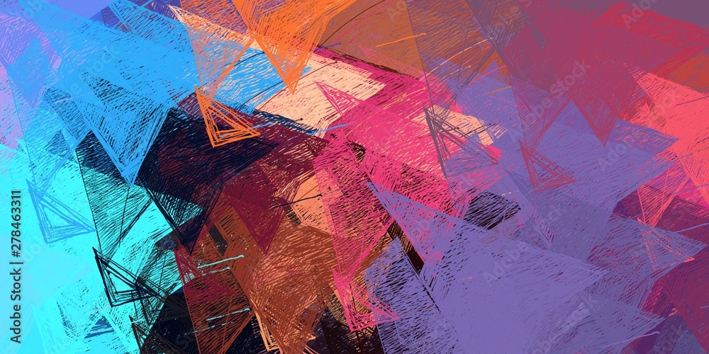 Naklejka premium Crazy sketch random pattern. Chaos and variety. Modern art drawing painting. 2d illustration. Digital texture wallpaper. Artistic sketch draw backdrop material.