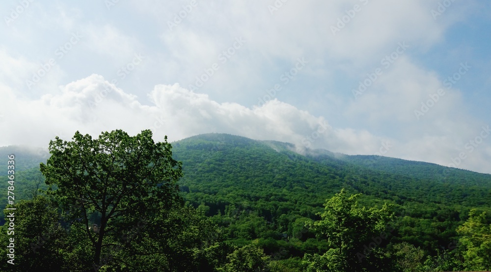 Morning cloud over mountain Lincoln New Hampshire Morning cloud over mountain Lincoln New Hampshire
