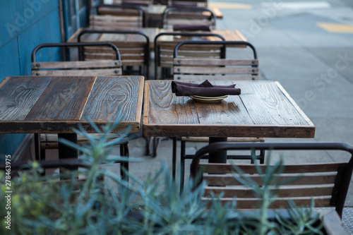 Photography Outdoor seating, ready for customers.