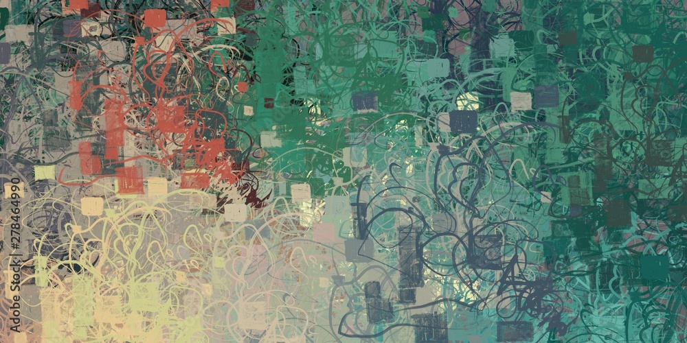 Fototapeta premium Crazy sketch random pattern. Chaos and variety. Modern art drawing painting. 2d illustration. Digital texture wallpaper. Artistic sketch draw backdrop material. 