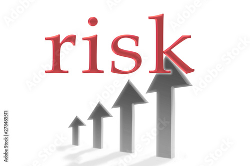 Illustration of a rising graph. Image of rising risk. 上昇中のグラフ。リスクが上がるイメージ