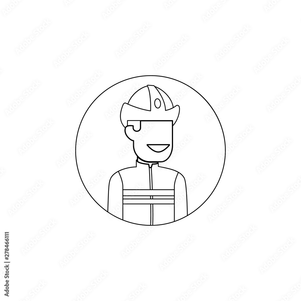 avatar of firefighter icon. Element of avatar for mobile concept and web apps icon. Outline, thin line icon for website design and development, app development