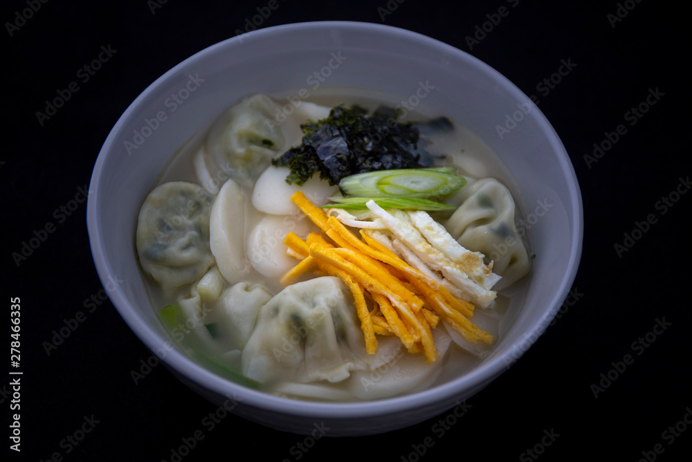 Korean Food Rice Cake and Dumpling Soup