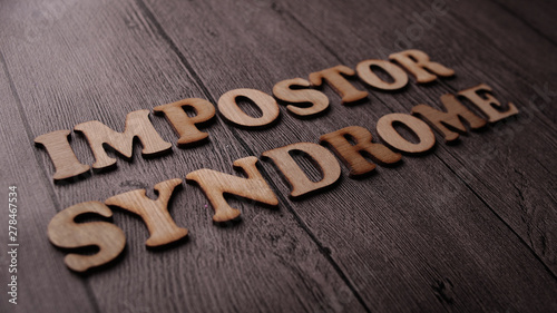 Quadro em tela Impostor Syndrome, Mental Health Words Quotes Concept