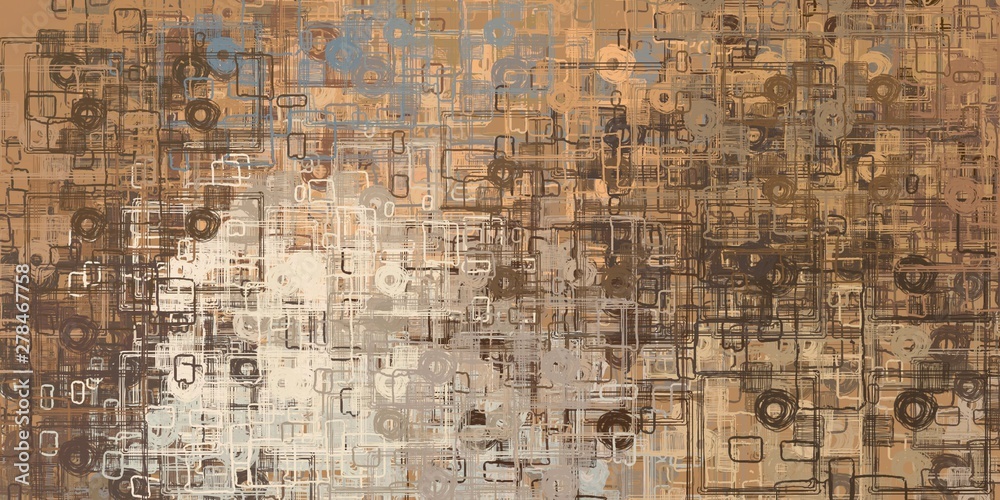 Obraz premium Crazy sketch random pattern. Chaos and variety. Modern art drawing painting. 2d illustration. Digital texture wallpaper. Artistic sketch draw backdrop material. 