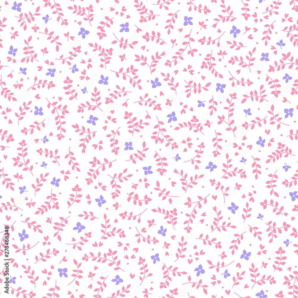 Seamless pattern of beautiful little flowers and plants, Seamless pattern of beautiful little flowers and plants,