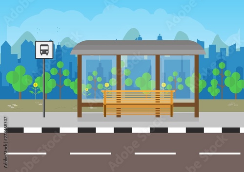 flat design Bus Stop